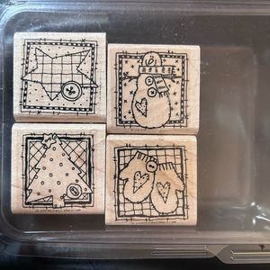 Stampin' Up! 1997 Rubber Stamp WINTER PATCHES CHRISTMAS TREE, SNOWMAN, STAR..